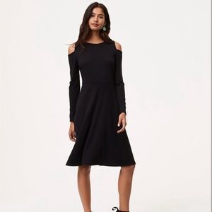 NWT Loft Black Cold Shoulder Dress Size 4P